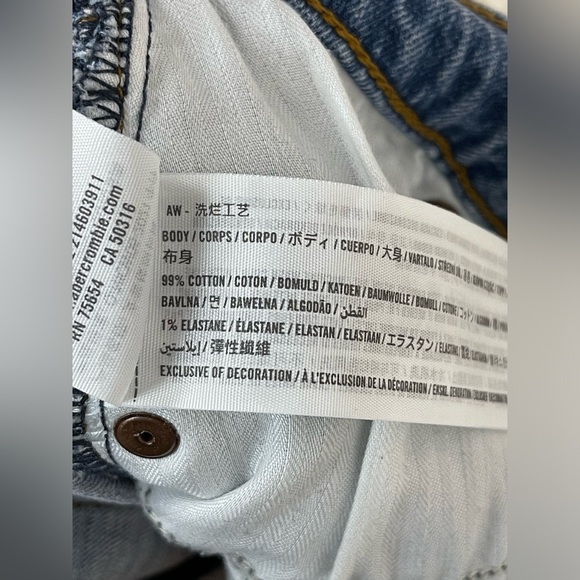 Abercrombie & Fitch 90’s Slim Straight ultra high rise distressed 25/0S blue - Picture 6 of 7